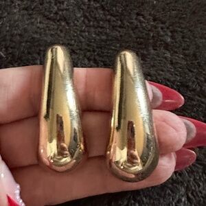 Gold tone tear drop post earrings - anthropologie